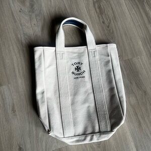 Tory Burch Cream Canvas Tote